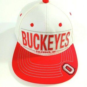 Ohio State Buckeyes Hat Cap - Adjustable Snapback - Red White - Signatures- Rare